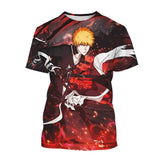 T-shirt anime imprimé 3D manches courtes