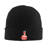 Bonnet tricoté à écusson chibi