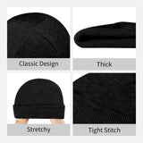 Bonnet tricoté anime noir à revers