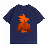 T-shirt manga imprimé silhouette Goku